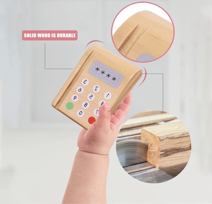 Caja registradora de madera juguete didáctico montessori - Imagen 7