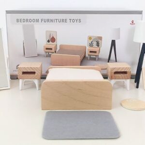 Muebles en miniatura para casa de muñecas dormitorio 10 Unidades