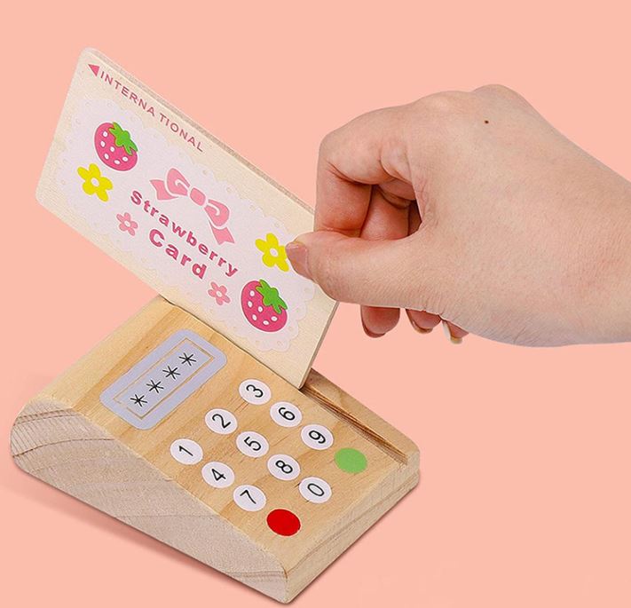Caja registradora de madera juguete didáctico montessori - Imagen 6