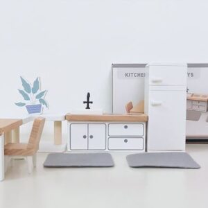 Muebles en miniatura para casa de muñecas cocina 9 unidades