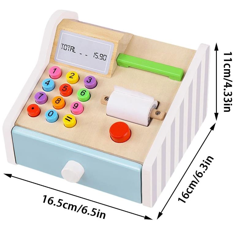 Caja registradora de madera juguete didáctico montessori - Imagen 8