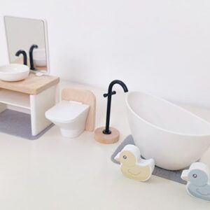 Muebles en miniatura para casa de muñecas baño 11 unidades