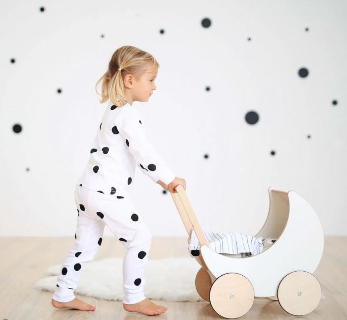 Coche de muñecas madera correpasillo caminador