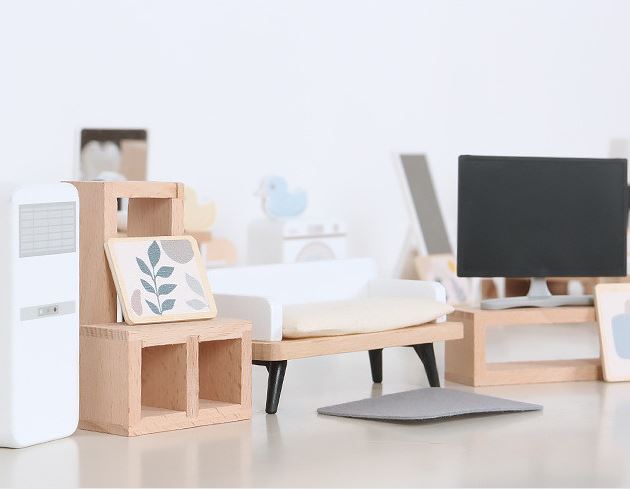 Muebles en miniatura para casa de muñecas living 10 unidades - Imagen 7