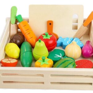 Frutas de madera didácticas con imán