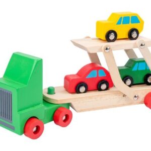 Camión didáctico madera con rampa y autos