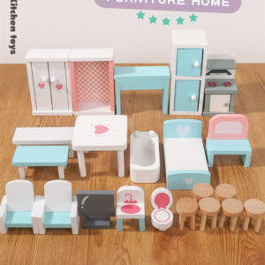 Muebles en miniatura para casa de muñecas 22 unidades