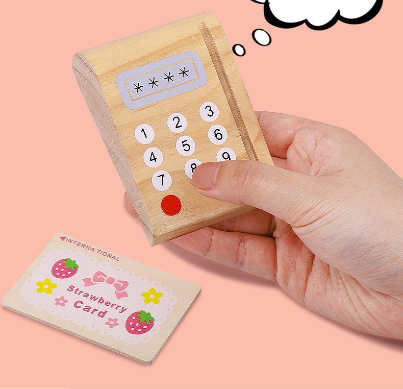 Caja registradora de madera juguete didáctico montessori - Imagen 4