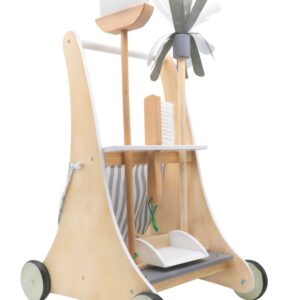 Carrito caminador de limpieza madera de juguete