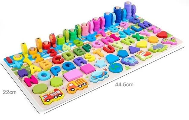 Juego madera 7 en 1 montessori pesca números formas - Imagen 6
