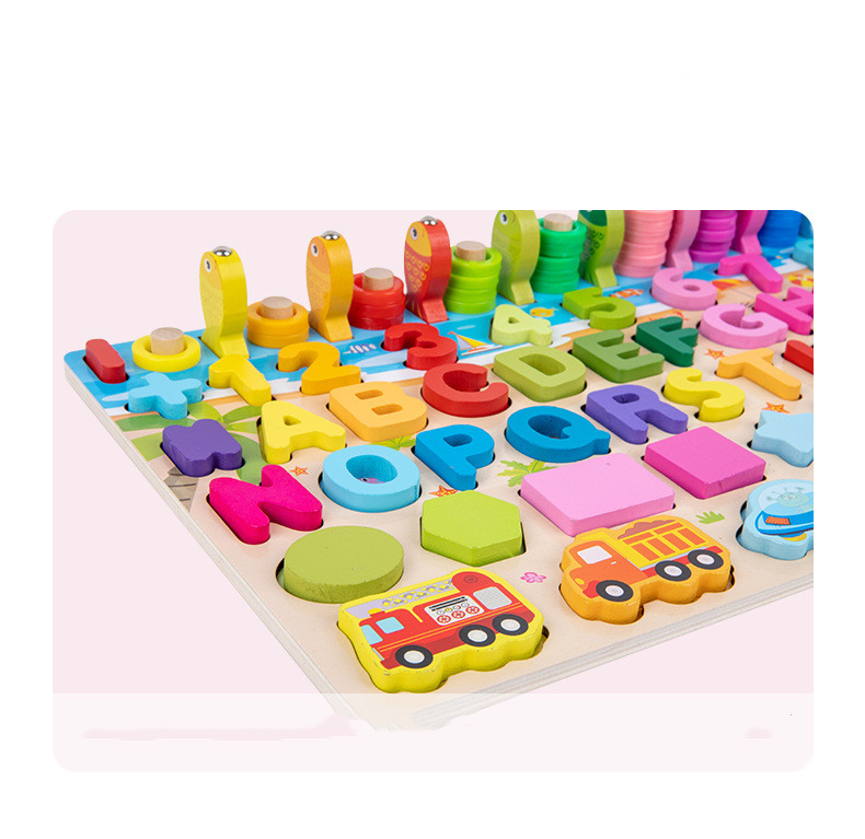 Juego madera 7 en 1 montessori pesca números formas - Imagen 5