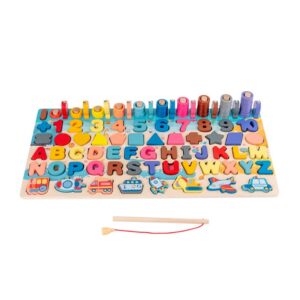 Juego madera 7 en 1 montessori pesca números formas