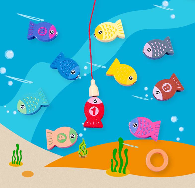 Juego madera 7 en 1 montessori pesca números formas - Imagen 7